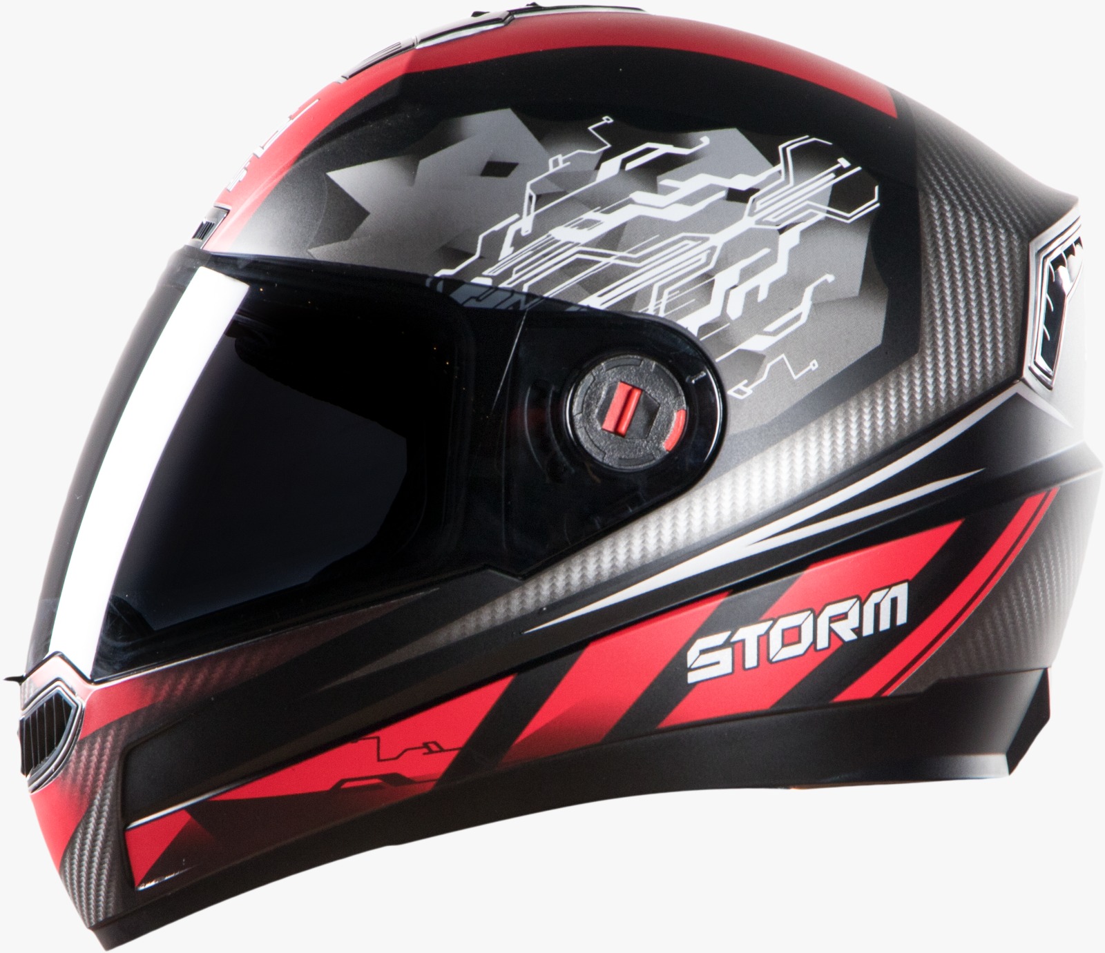 SBA-1 Storm Glossy Black With Red